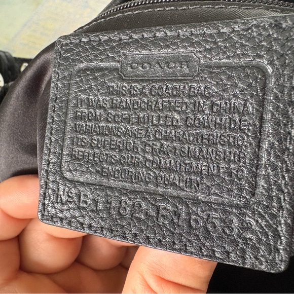 Coach Penelope Black Leather Shoulder Bag with Silver Hardware - Picture 5 of 5